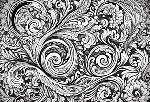 Swirls and whirls of lace repeating tattoo idea