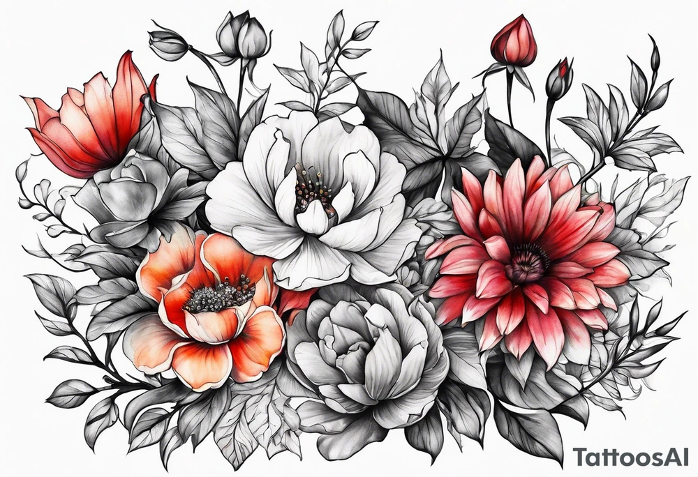 Garden beyond the flowers tattoo idea
