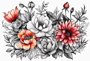 Garden beyond the flowers tattoo idea