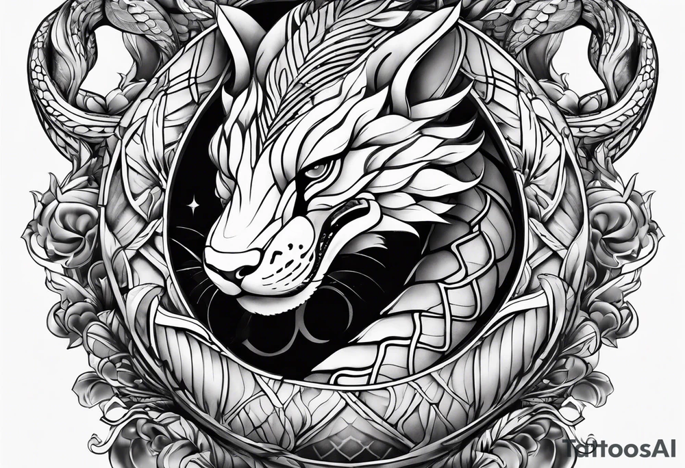 gemstone snake crystal body tattoo idea