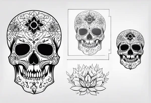 Mysterious Skull tattoo idea