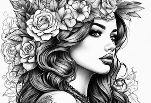 A lady with boobs tattoo idea