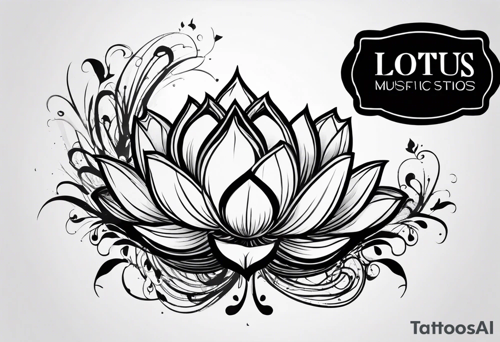 Lotus music notes tattoo idea