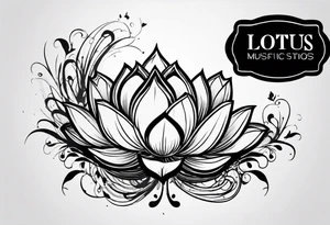 Lotus music notes tattoo idea
