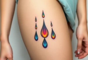 rainbow tear drops tattoo idea