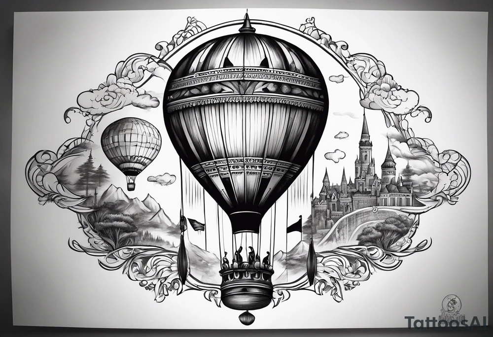 hotballoon ornemental tattoo idea