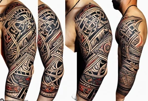 Abstract tribal New Zealand Style with Croatian and Northern Irish influences tattoo idea