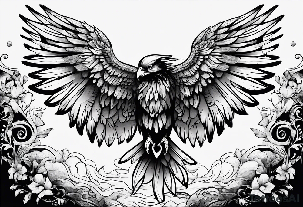 Wings on back tattoo idea
