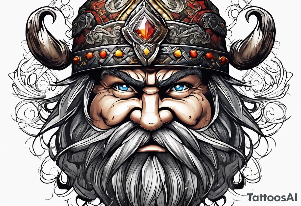 fighting dwarf tattoo idea