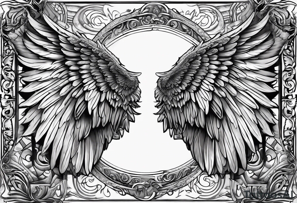 Angel Wings with the word Glenn in between tattoo idea Angel Wings with the word Glenn in between tattoo idea
