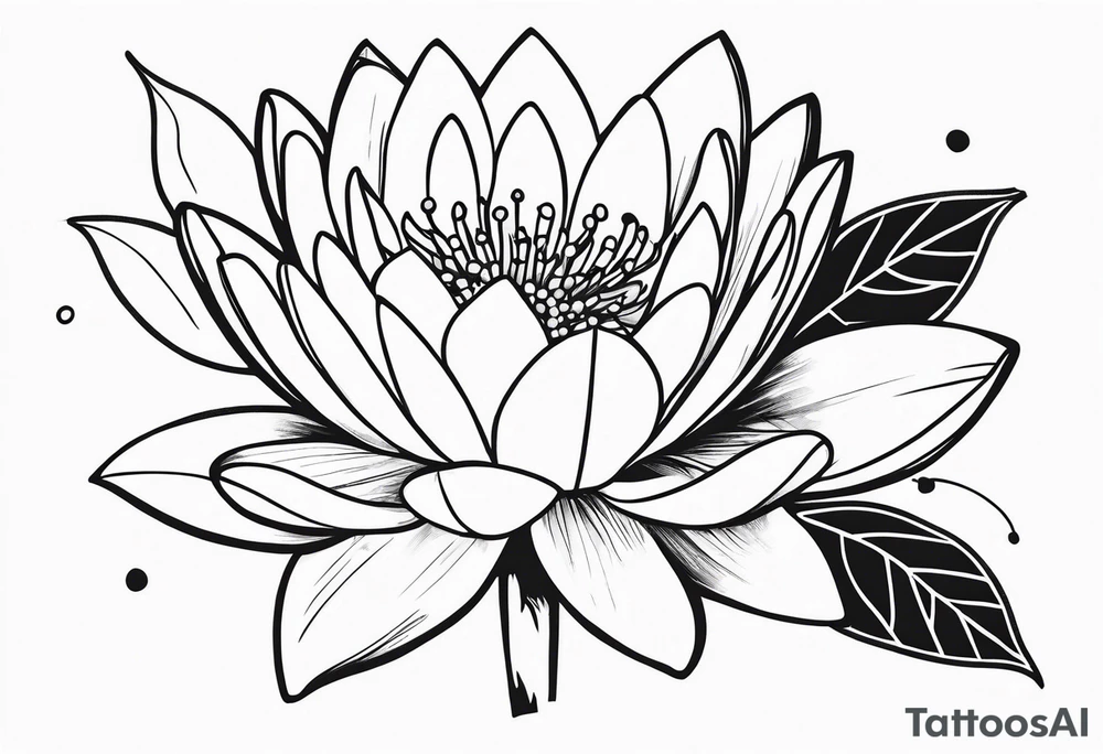 Water lily and holly berry birth flowers intertwined tattoo idea
