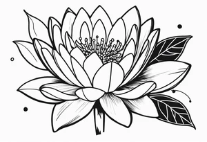 Water lily and holly berry birth flowers intertwined tattoo idea