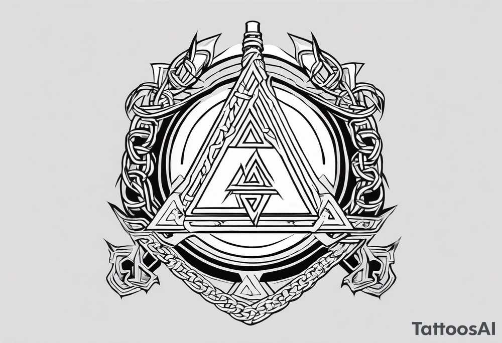 Valhalla shield sword valknut fire chains valknut tattoo idea Valhalla shield sword valknut fire chains valknut tattoo idea