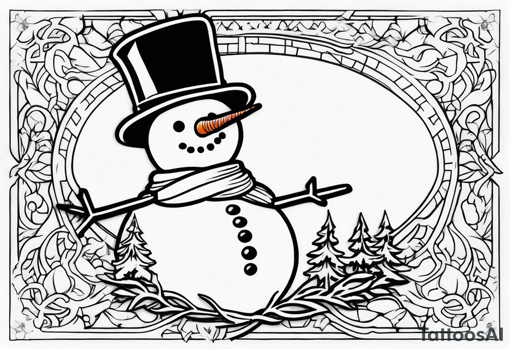 snowman tattoo idea