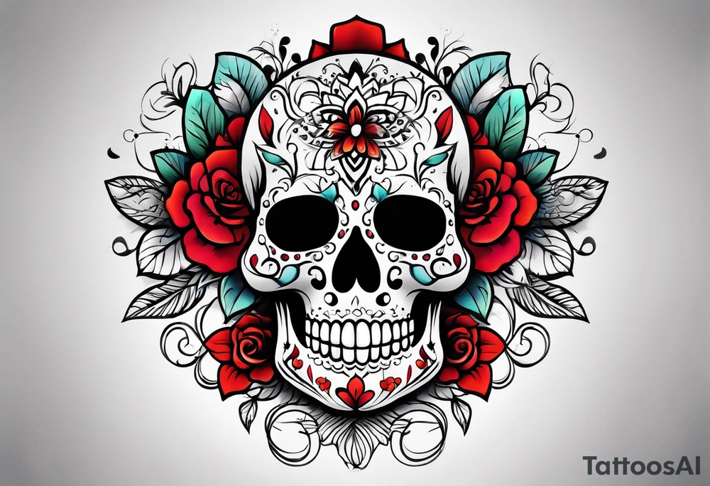 Sugar skull tattoo idea