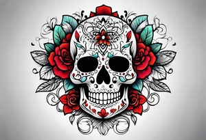 Sugar skull tattoo idea
