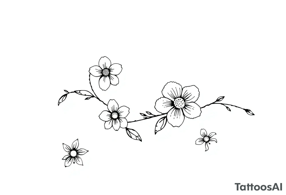 ornaments of flowers tattoo idea
