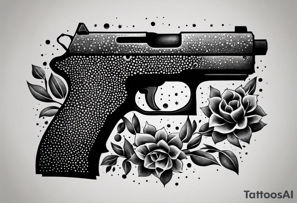 The letters AR with a pistol on each side tattoo idea