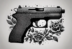 The letters AR with a pistol on each side tattoo idea