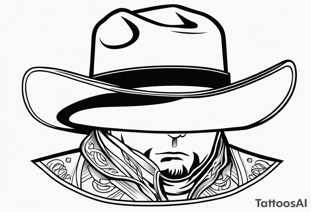 Cowboy hat, american traditional aestetics tattoo idea
