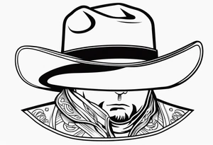 Cowboy hat, american traditional aestetics tattoo idea
