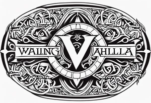 Viking valhalla sword shield tattoo idea