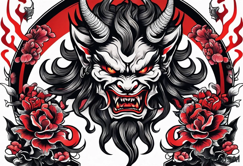 oni demon tattoo idea