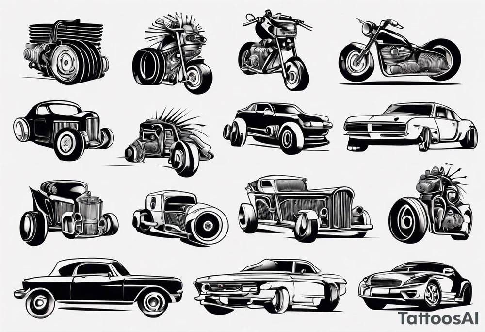 car engine tattoo idea