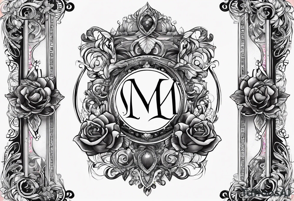Fine line initials MKM tattoo idea