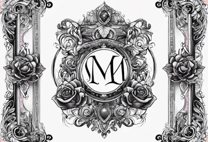 Fine line initials MKM tattoo idea