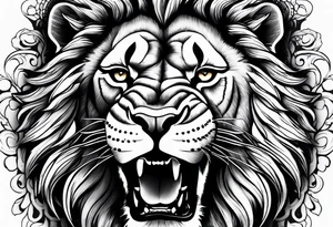 A roaring lion tattoo idea