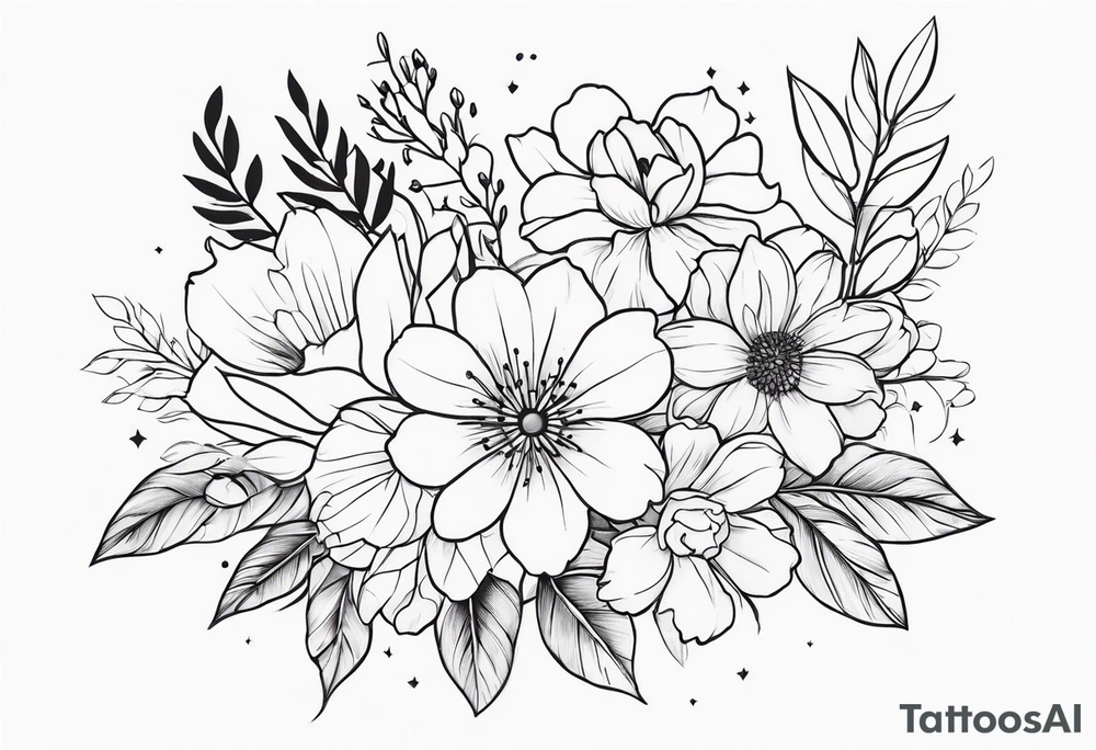 Floral bouquet tattoo idea