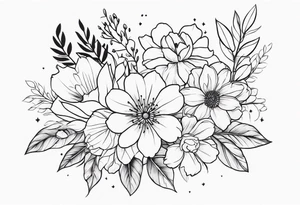 Floral bouquet tattoo idea