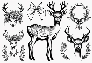 Fawn surrounded by bow tattoo idea