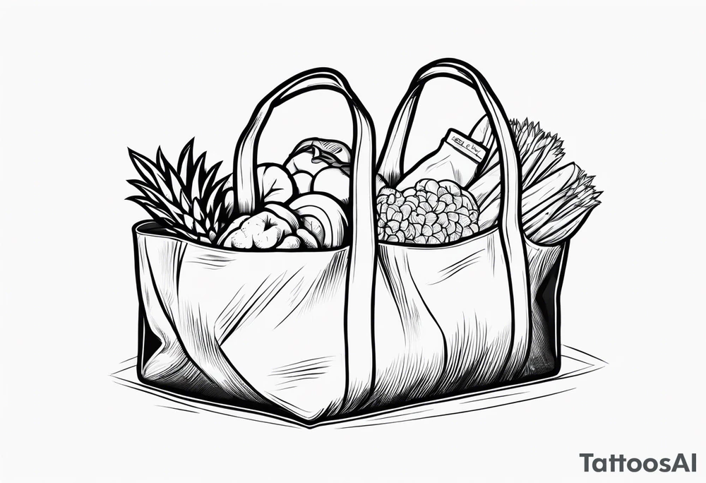 Thank you grocery bag plastic bag tattoo idea