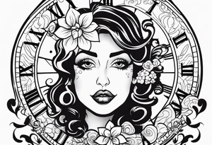 Salvatore Dahlia clock tattoo idea