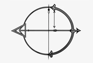 a mix of the saggitarius bow and arrow sign and the libra scale sign tattoo idea