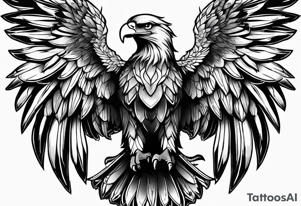 Byzantine eagle with background tattoo idea