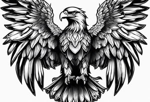 Byzantine eagle with background tattoo idea