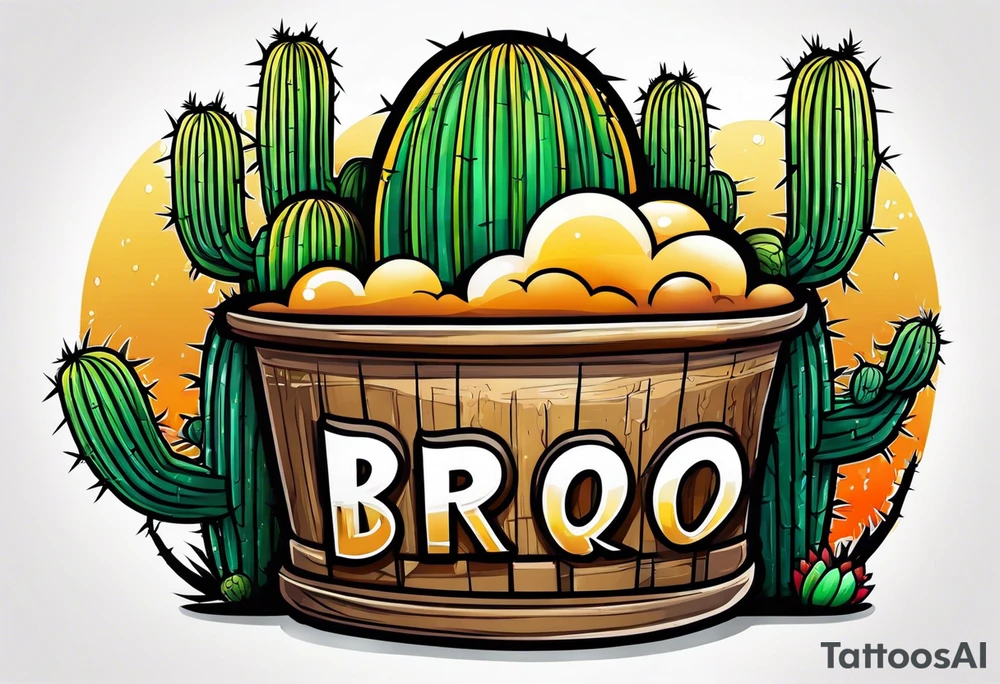 Beer bro cactus tattoo idea