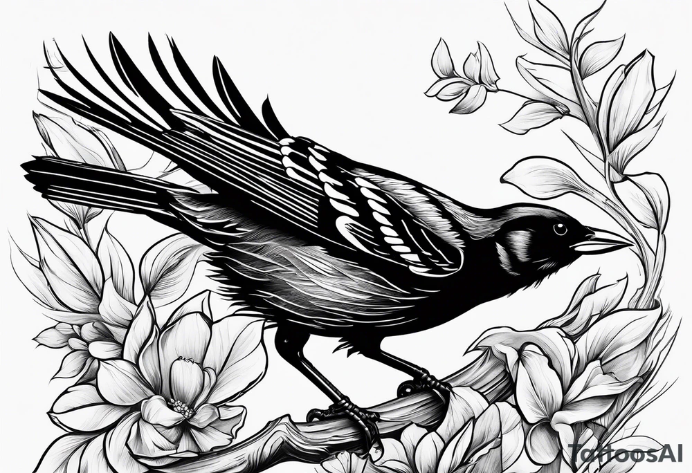Redwing Blackbird for Back tattoo idea