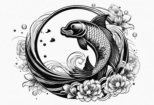 enso and koi tattoo idea