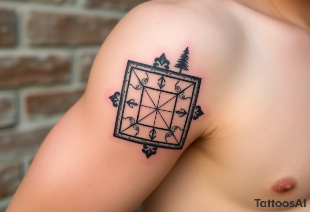inspiration: my childhood home had an arrangement of tiles in the formation of golden ratio. use this to create a tattoo for me with NO COLOURS using the idea of tiles and golden ratio. placement on upper outer arm or top of bicep so not too big. give me a range of ideas (including some without using tiles, and just the golden ratio). I want to symbolise how nature is made from golden ratio. also give ideas including trees as my garden had this arrangement surrounded by trees. the golden ratio was in a rectangular form. also show me ideas of tattoos placed on bicep not on the back
USE GOLDEN RATIO PLEASE tattoo idea