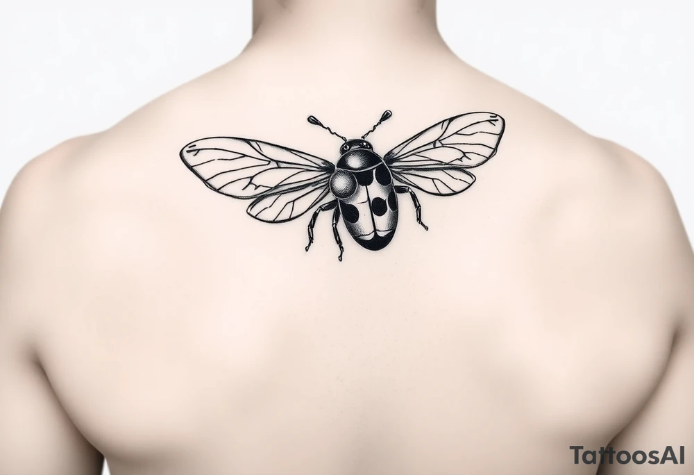 Ladybug flying tattoo idea