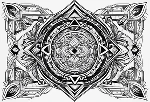 geomtric symbols of love tattoo idea