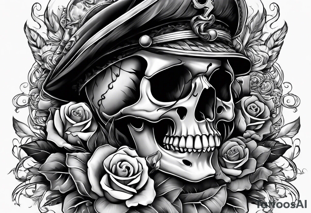 arm full sleeve skulls smokes tattoo idea