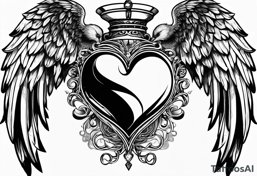 Heart with wings saying 22 tattoo idea