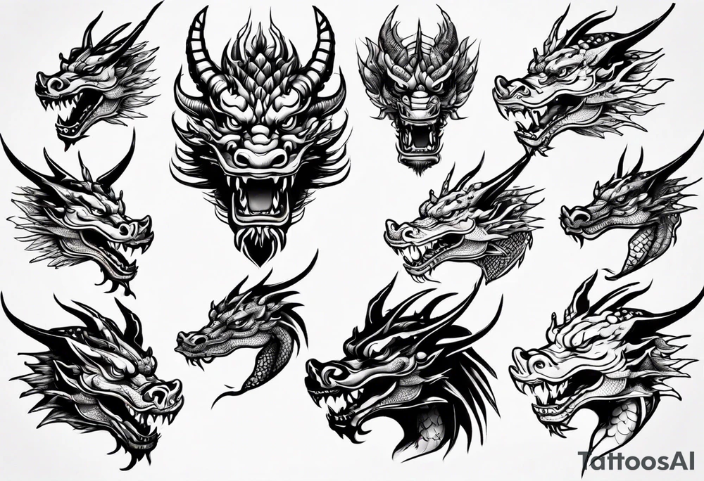 asian dragon head tattoo idea