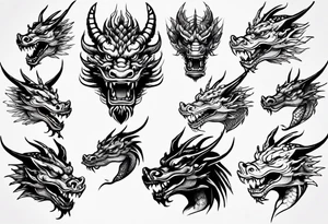 asian dragon head tattoo idea