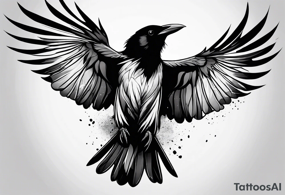 Generate a raven tattoo tattoo idea